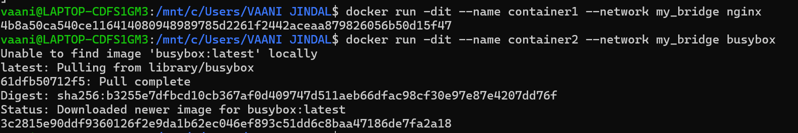 Containers in Network